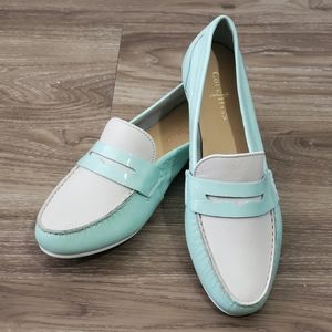 Cole Haan mint white Monroe leather loafers 7B
